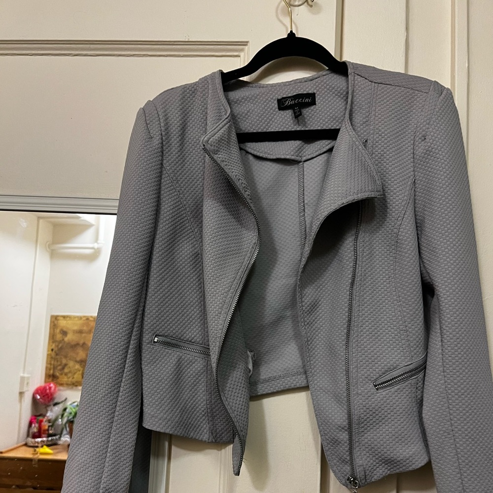 Cropped biker jacket